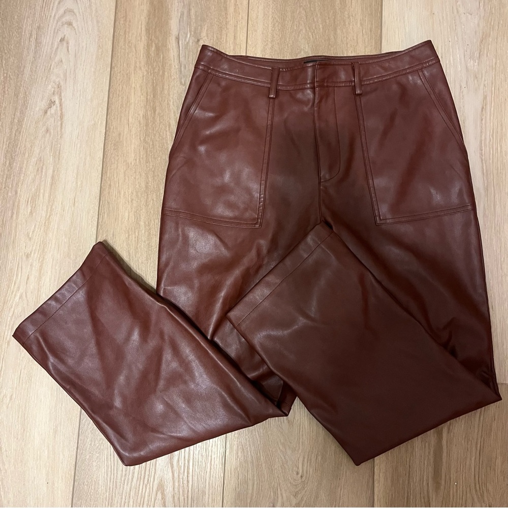 7 for All Mankind Chocolate Brown Leather Pants